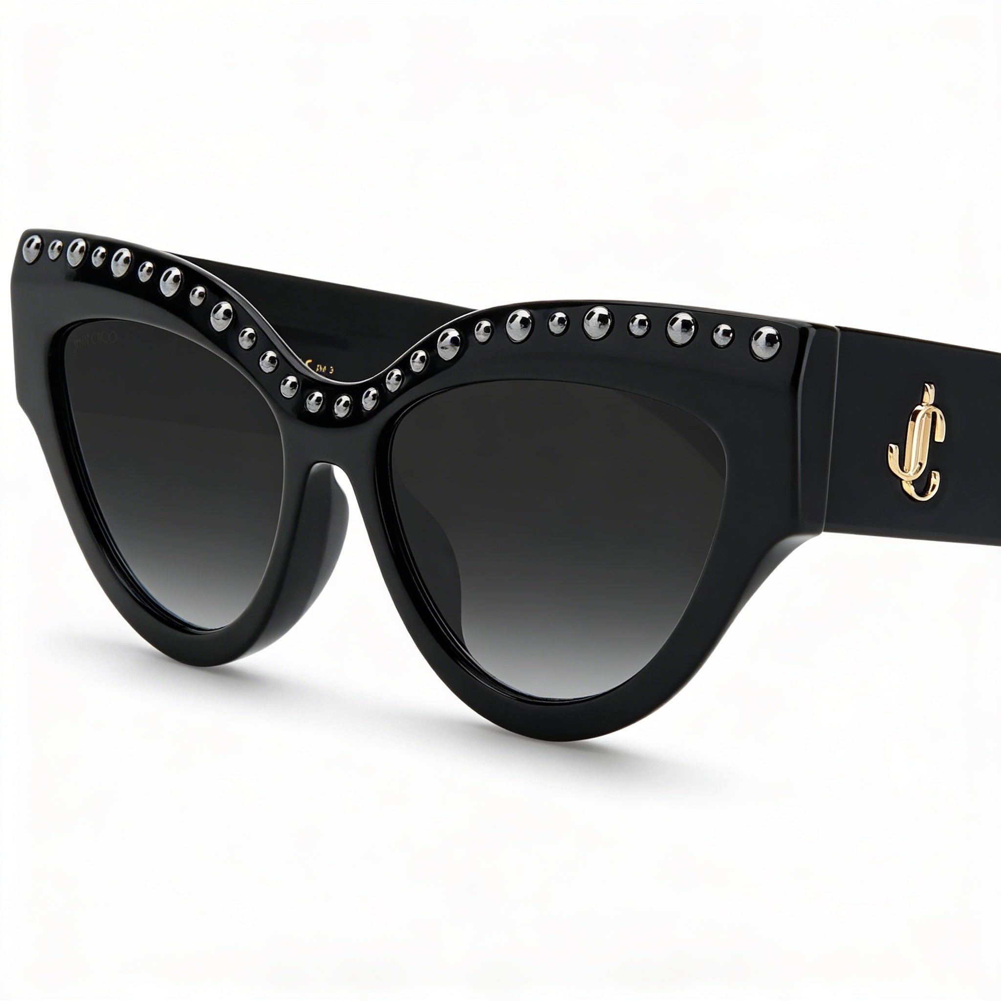 JIMMY CHOO Sonja/G/S Women's Sunglasses with Black Acetate Frame and UV Protected Black Lenses 55mm, Photo 2