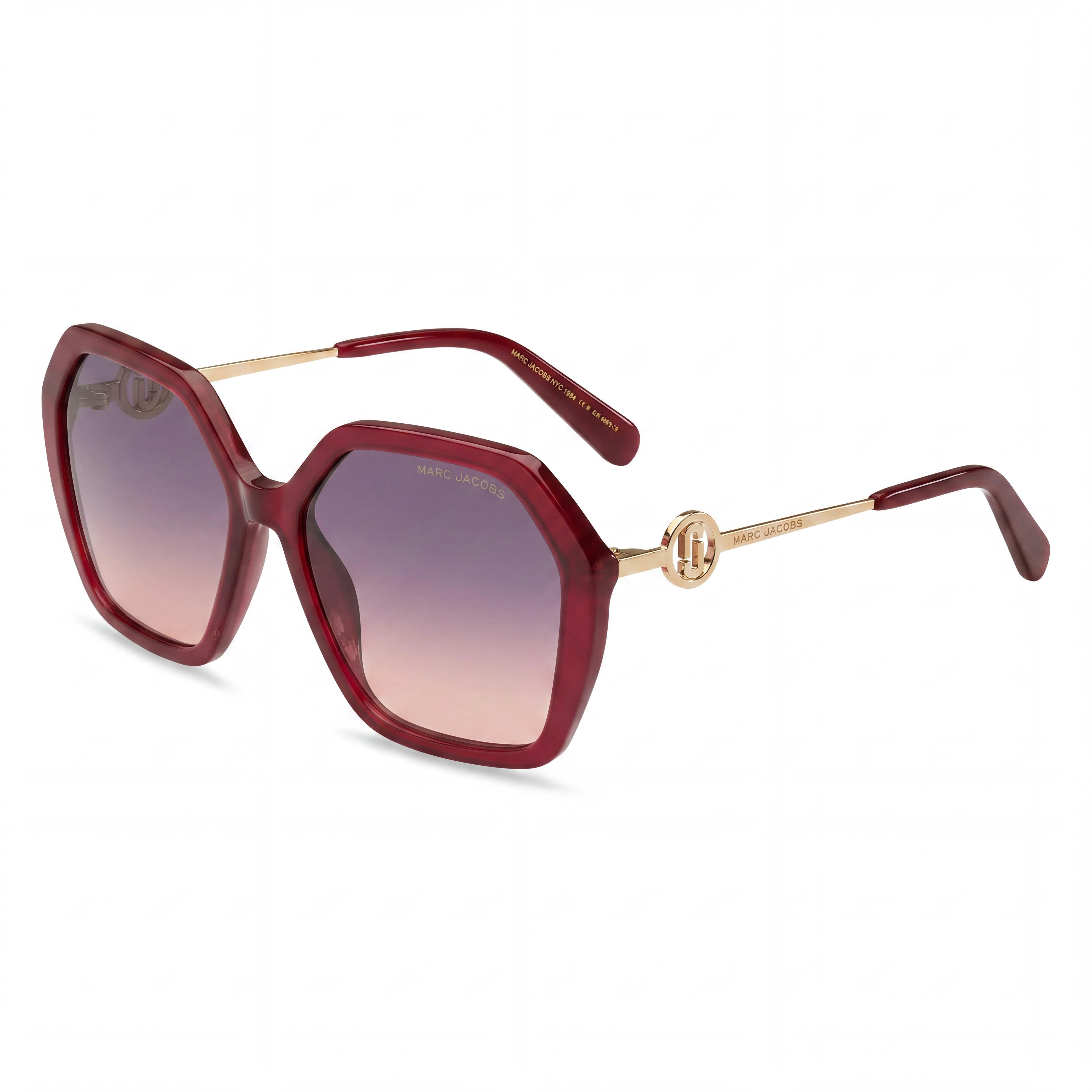 Gafas de sol Marc Jacobs Fashion para mujer de acetato, montura roja, lentes gris fucsia con protección UV 57-17-135, Photo 1