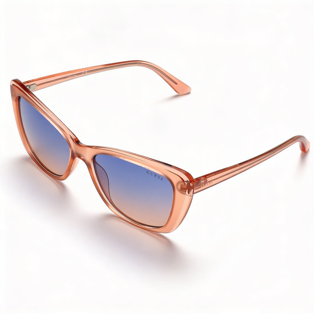 GUESS GU7774 Women's Cat Eye Pink Plastic Frame Blue Gradient UV Protected Sunglasses 55mm