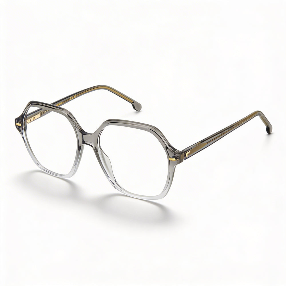 Gafas Carrera Casual para mujer con montura de acetato con cristales en gris degradado, lentes de 54 mm, puente de 16 mm y patillas de 140 mm.