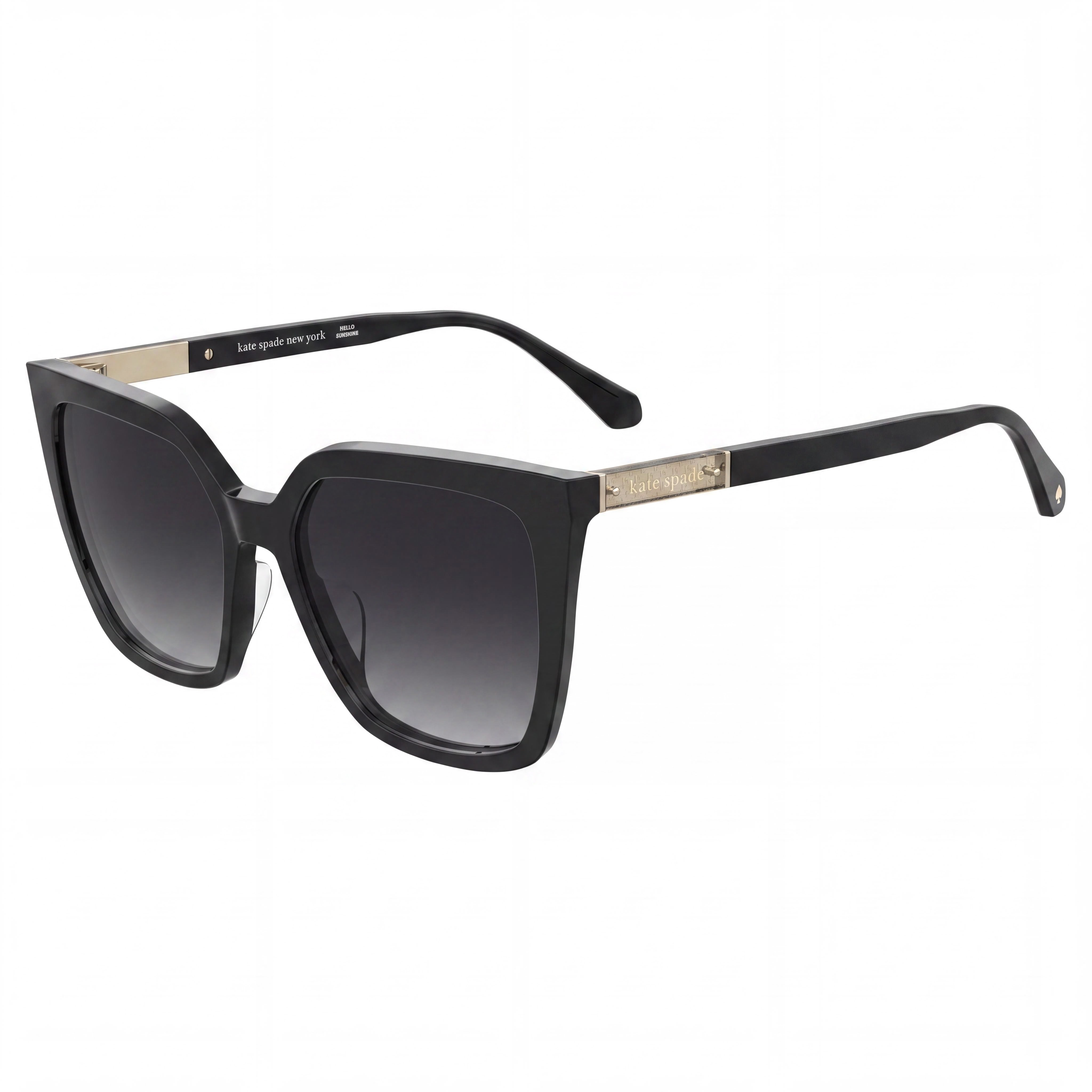 kate spade new york Gafas de sol de acetato negro cuadrado Marlowe/G/S para mujer, gris oscuro, 100 % protección UV, no polarizadas, 55 mm, Photo 1
