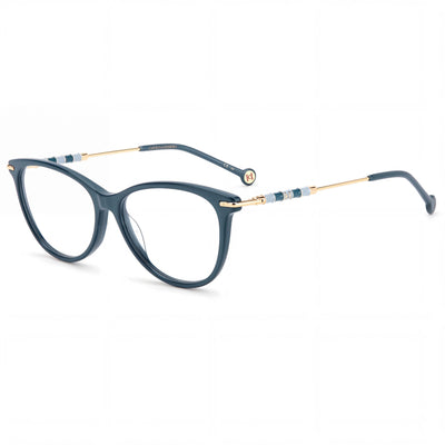 Carolina Herrera CH 0043 Gafas de Sol de Mujer con Montura de Plástico, Lentes de Policarbonato, Protección UV, Color Teal, 55mm
