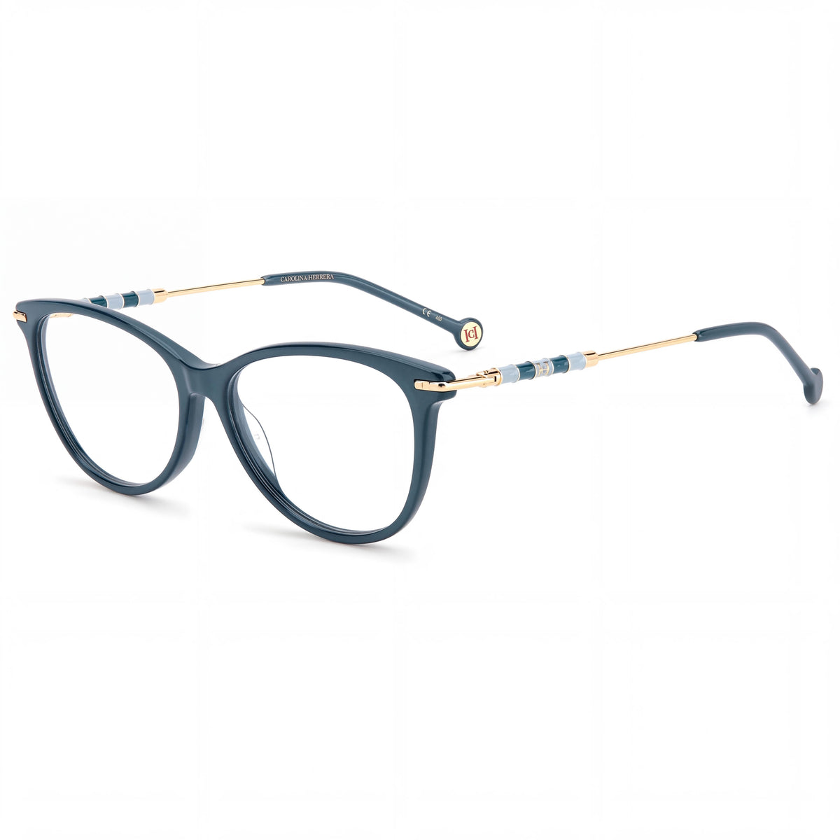 Carolina Herrera CH 0043 Gafas de Sol de Mujer con Montura de Plástico, Lentes de Policarbonato, Protección UV, Color Teal, 55mm, Photo 1