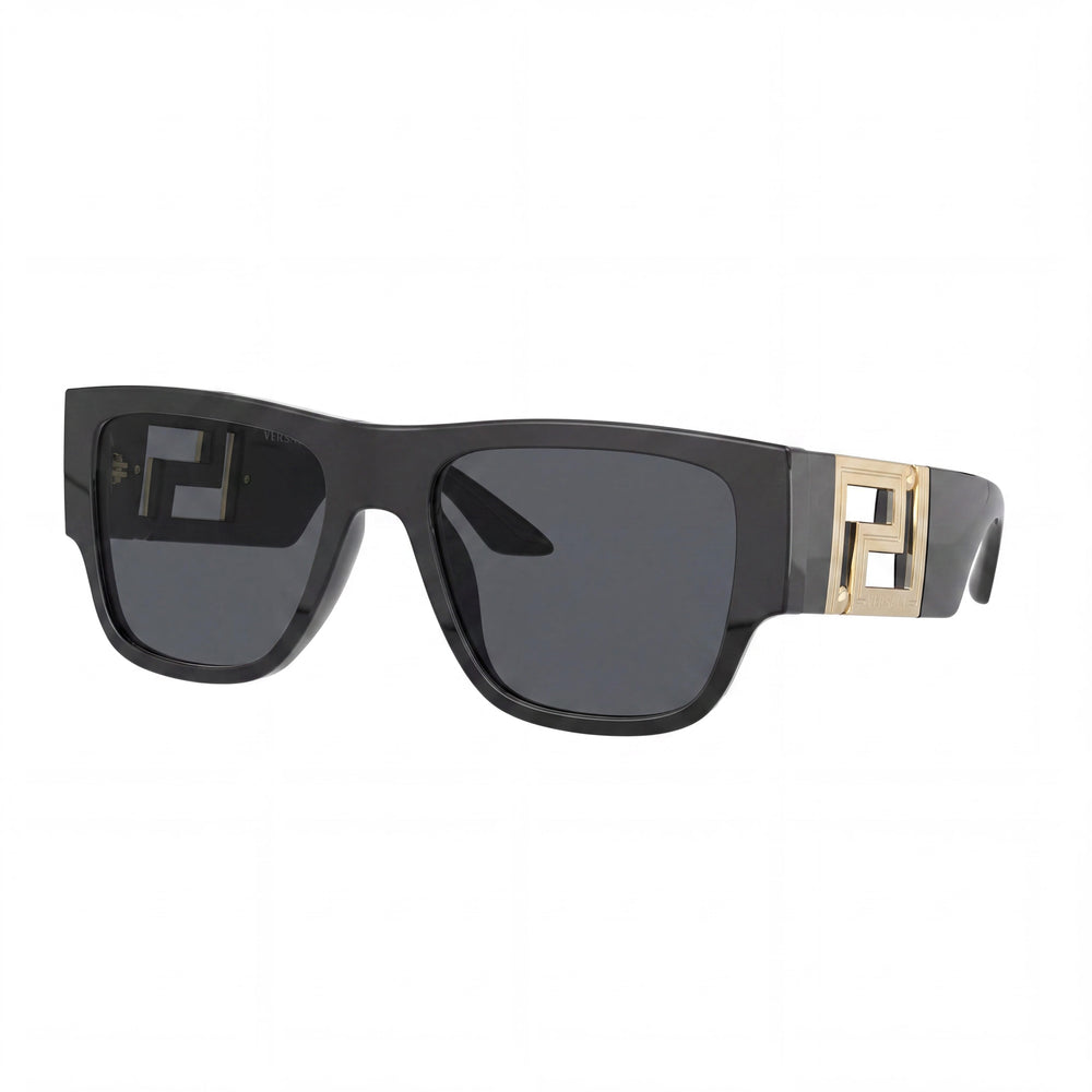 Gafas de sol Versace Greca Ve 4403 de hombre, armazón rectangular de acetato o metal gris-negro, lente gris 57-20-140
