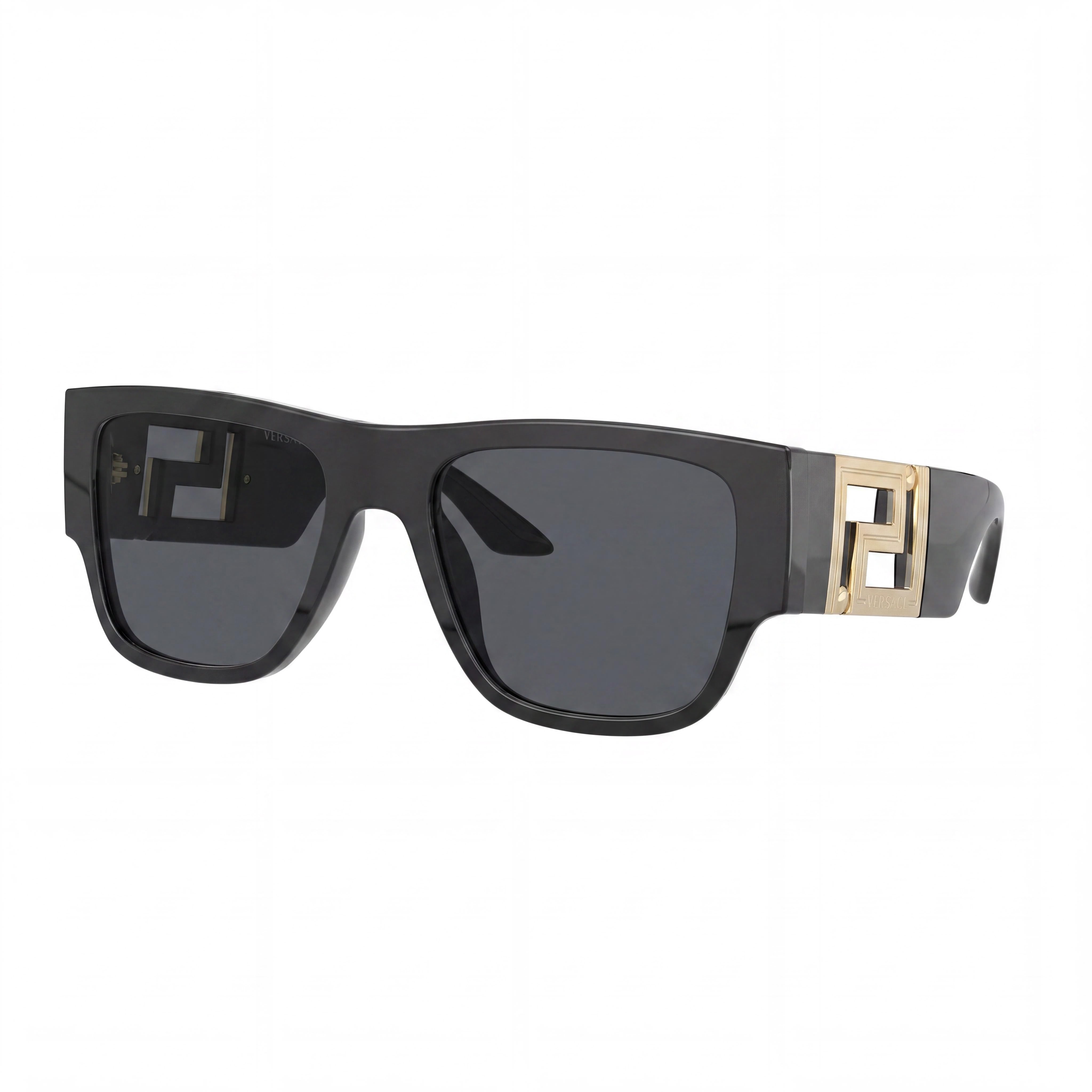 Gafas de sol Versace Greca Ve 4403 de hombre, armazón rectangular de acetato o metal gris-negro, lente gris 57-20-140, Photo 1