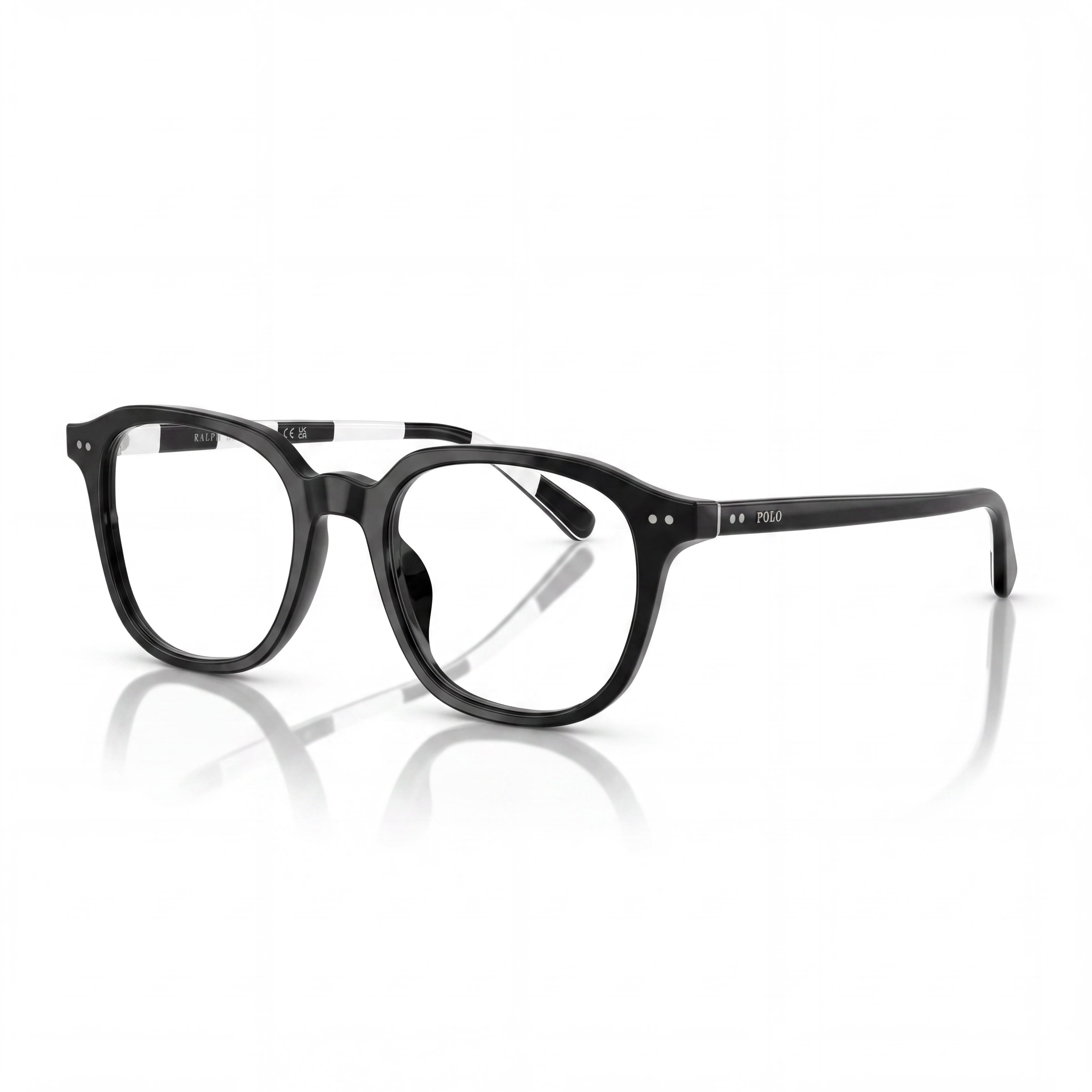 POLO RALPH LAUREN Ph2283u Universal Fit Women's Prescription Ready Eyeglasses, Shiny Black Plastic, 52mm, Photo 1