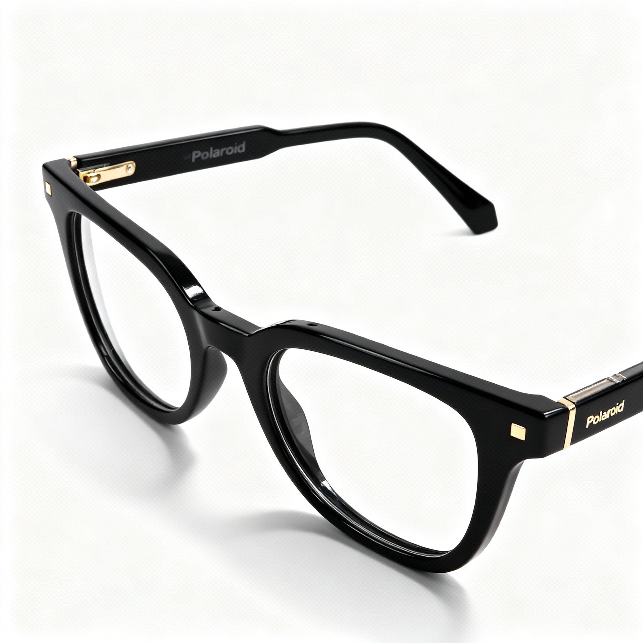 Polaroid Modern Women's Bio-Acetate Black Frame Eyeglasses with Polycarbonate Non-Polarized Lenses 49-20-145
