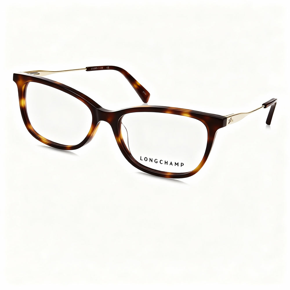Longchamp LO2675 Women's Warm Havana Frame Acetate Rectangular Full Rim Eyeglasses 54mm