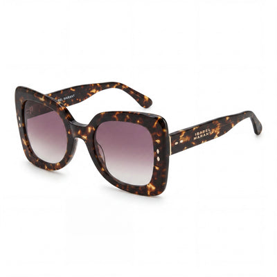 Isabel Marant Women's Trendy Acetate Oversized Square Sunglasses with UV Protection, Havana Brown, 52mm
