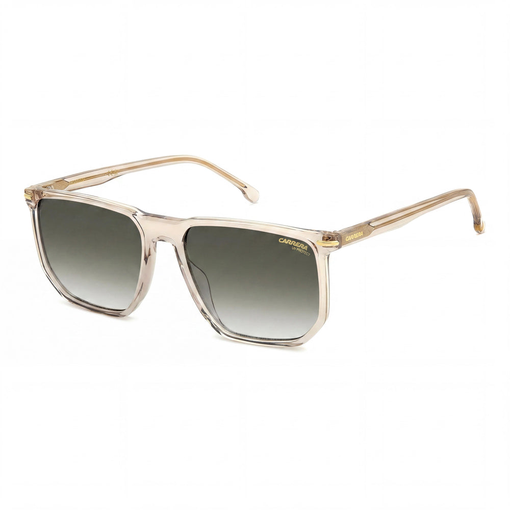 Carrera Casual Unisex Sunglasses featuring Pink Acetate Frame, Green Shaded Lenses, and 100% UV Protection, 58mm