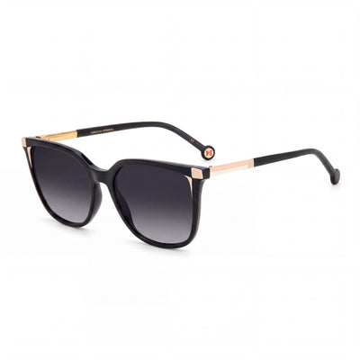 Gafas de sol Carolina Herrera 0140/s para mujer, montura clásica de plástico color negro y nude, lentes oscuras degradadas en gris, con protección UV, no polarizadas, 54 mm