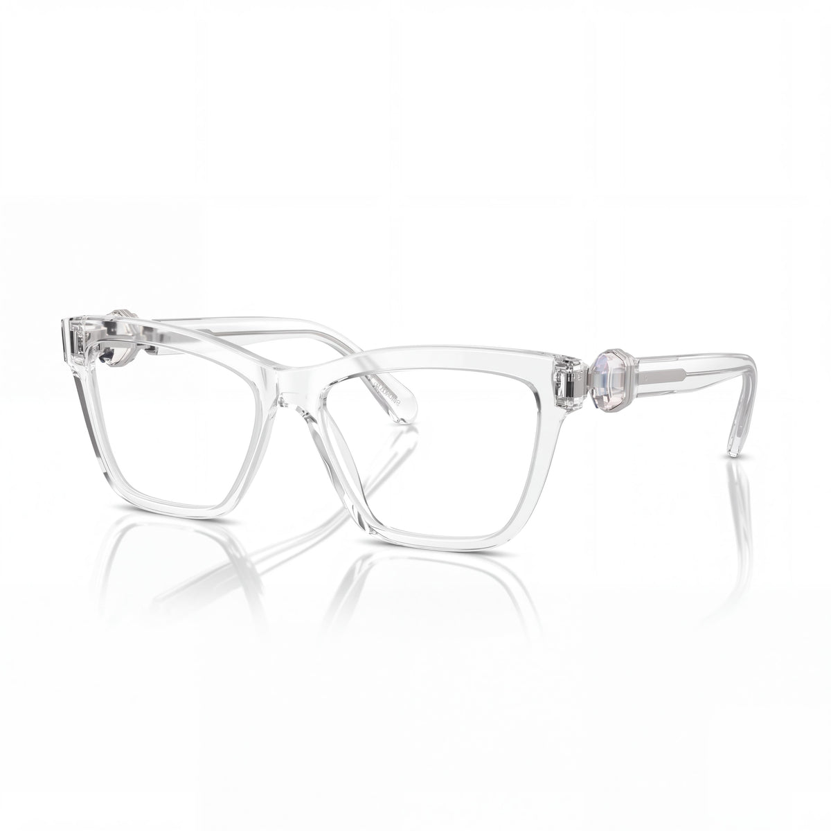 Swarovski SK2021 Women's Square Transparent Plastic Frame Optical Eyeglasses, 53mm Lens Width, Photo 1