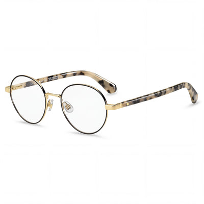Gafas Kate Spade New York MARCIANN para mujer, montura de plástico en negro y dorado, lentes transparentes personalizables, 49 mm