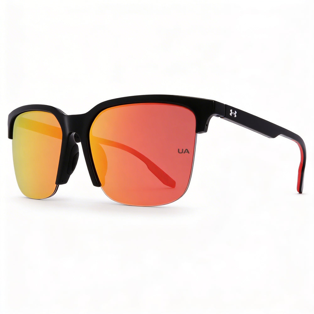 Under Armour UA PHENOM/F Unisex Black Red Polyamide Frame UV Protection Non-Polarized Sunglasses 57mm
