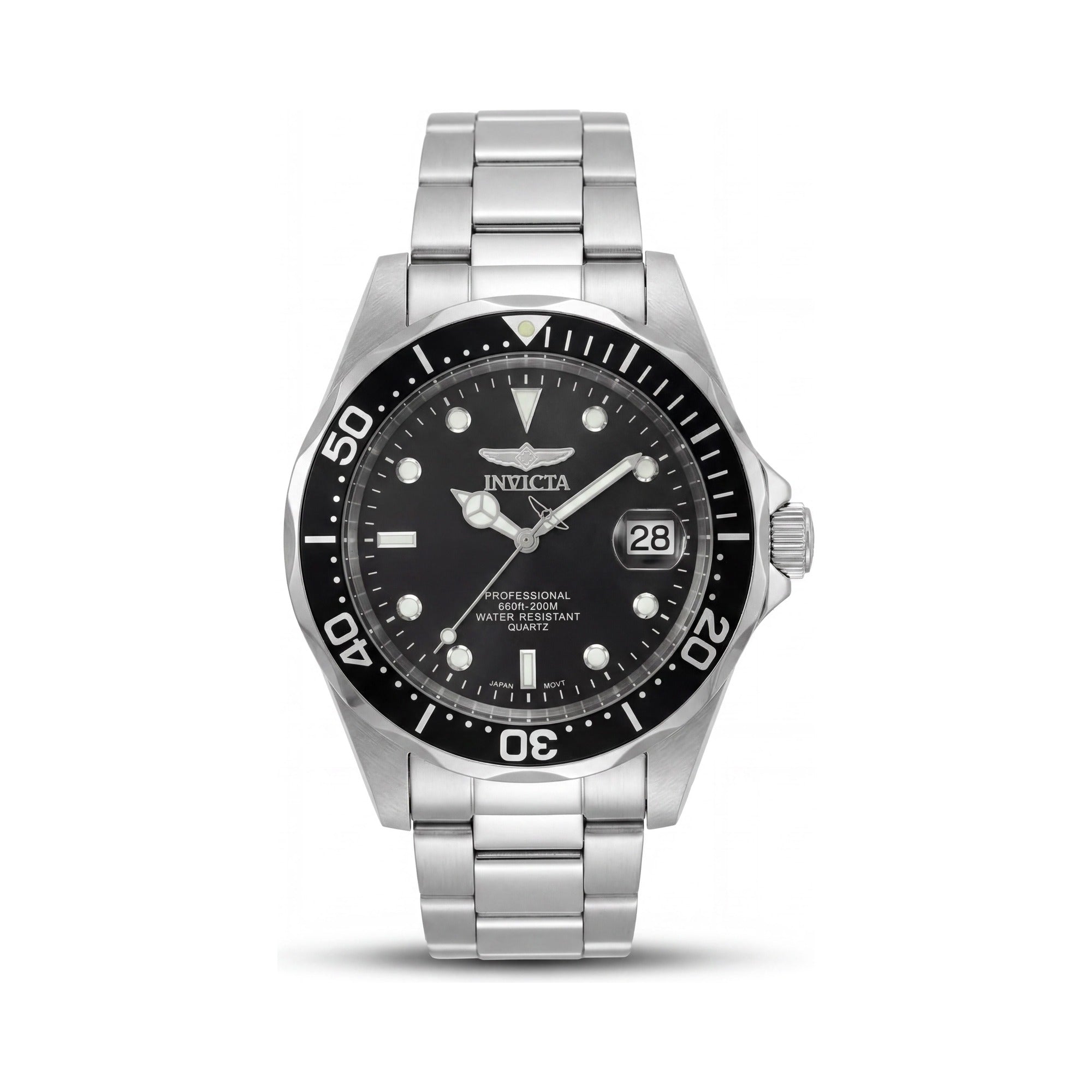 Invicta Bracelet Women's Silver & Black Quartz Watch 37.5mm, Glow In The Dark, Water Resistant 200M, Photo 1