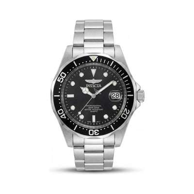 Reloj Invicta de cuarzo plateado y negro para mujer, 37,5 mm, brilla en la oscuridad, resistente al agua hasta 200 m.