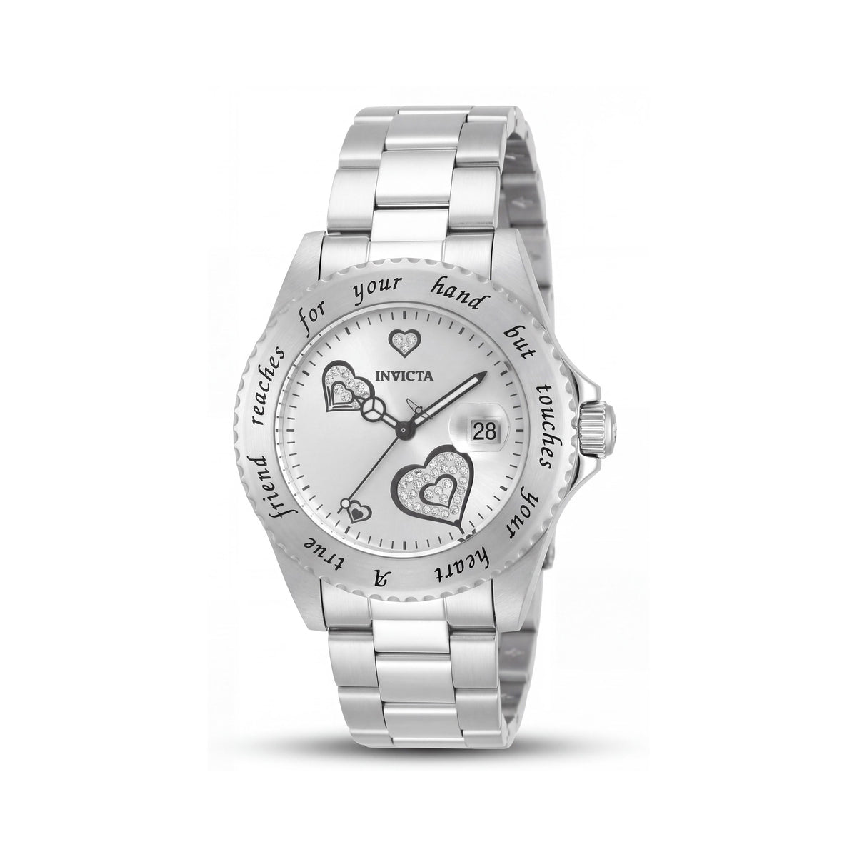 Reloj informal de cuarzo Invicta Angel 14729 para mujer, con esfera plateada, de acero inoxidable, 40 mm, resistente al agua 200 m, Photo 1