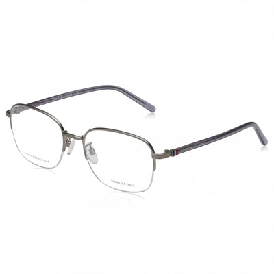 Gafas de sol unisex modernas Tommy Hilfiger con montura de acero de aleación de rutenio mate, lentes no polarizadas, 54 mm