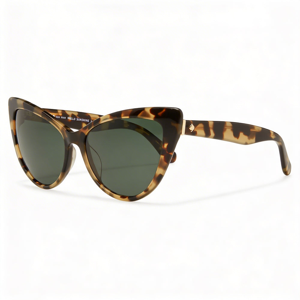 kate spade new york Karina/S Women's Dark Havana Green Plastic Frame Sunglasses with Havana Non-Polarized Lenses, UV Protection, 56mm