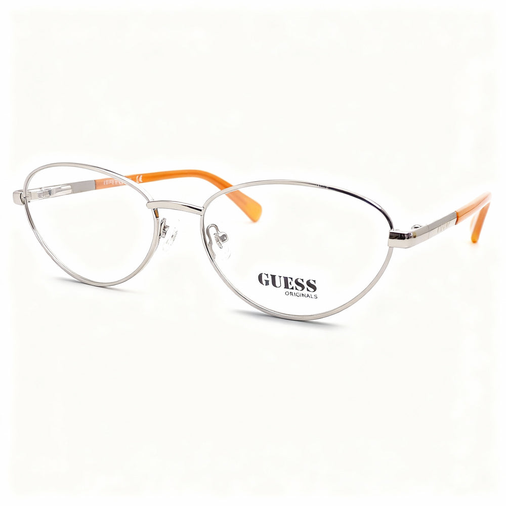 GUESS Gu8238 Men's Metal Frame Eyeglasses in Shiny Gunmetal, Size 55mm (Lens), 16mm (Bridge), 140mm (Temple)