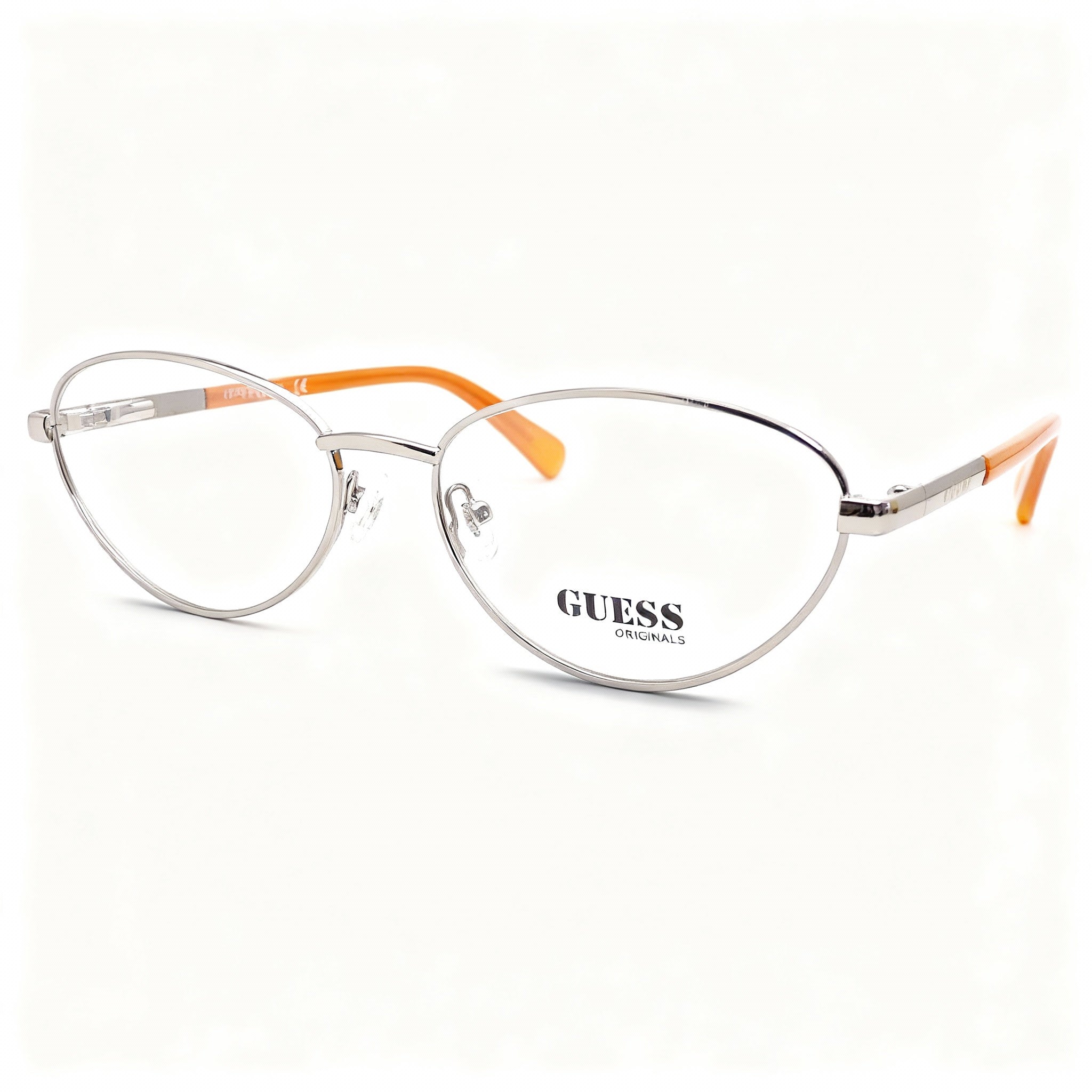 GUESS Gu8238 Men's Metal Frame Eyeglasses in Shiny Gunmetal, Size 55mm (Lens), 16mm (Bridge), 140mm (Temple)