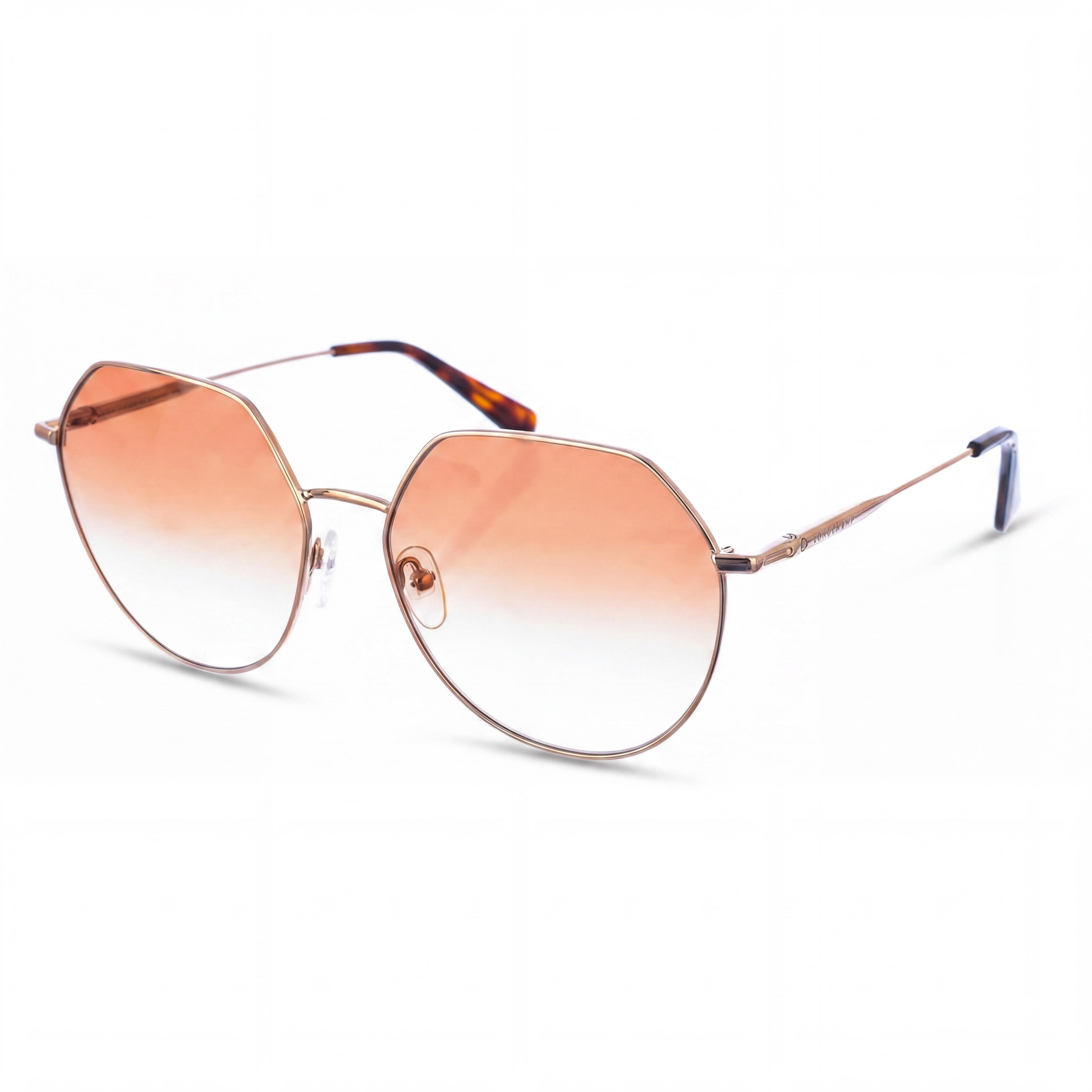 Gafas de sol Longchamp LO154S para mujer, informales, montura de metal, lentes de policarbonato, oro rosa ladrillo 60 mm, Photo 1