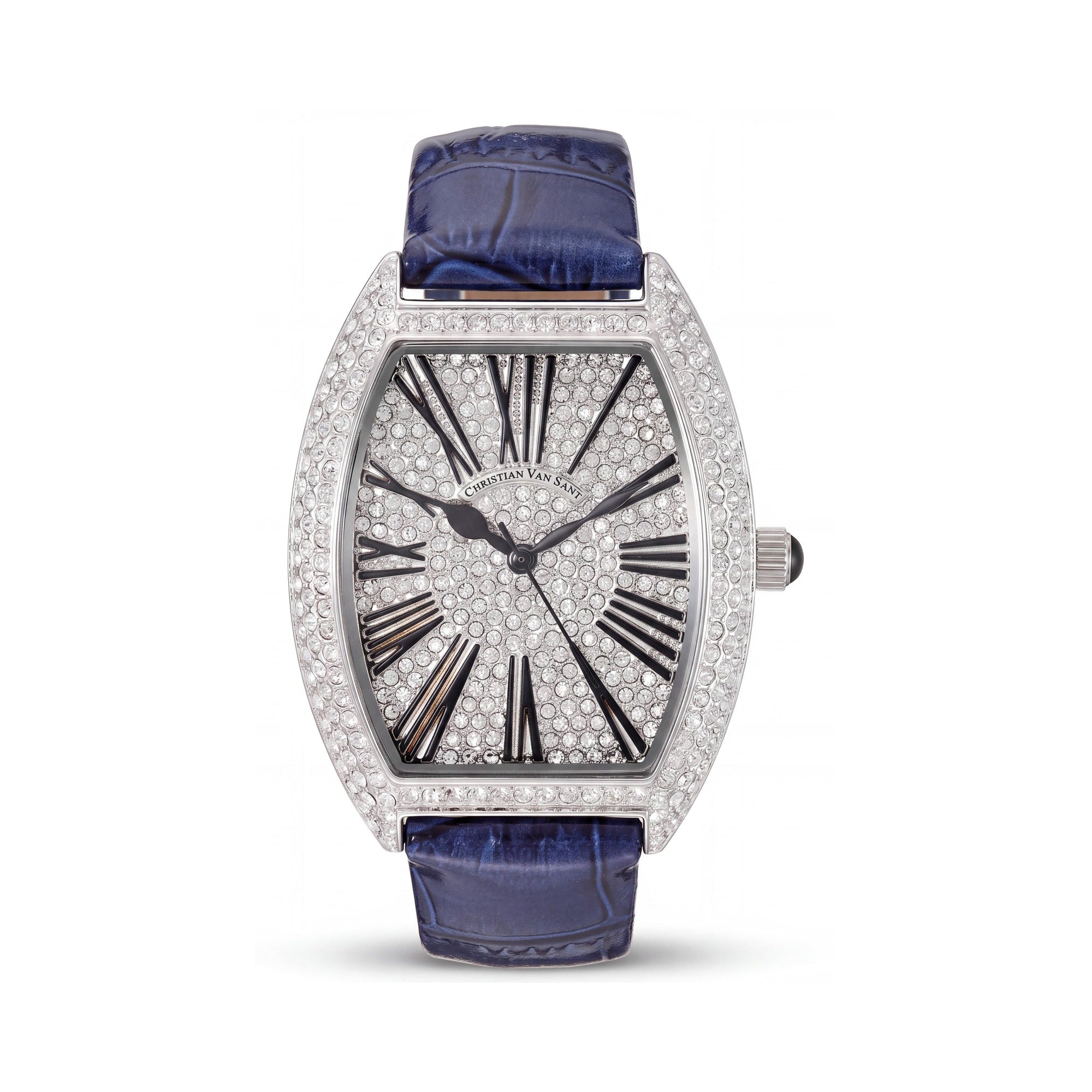Christian Van Sant CV4841 Women's Quartz Movement Watch, Silver with Crystal Dial & Bezel, Photo 1
