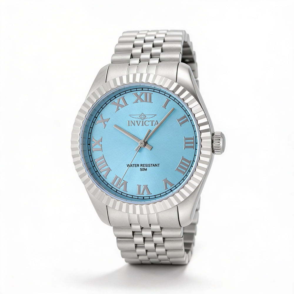 Invicta Specialty 48902 Unisex Stainless Steel Silver Blue Dial Quartz Bracelet Watch 36mm