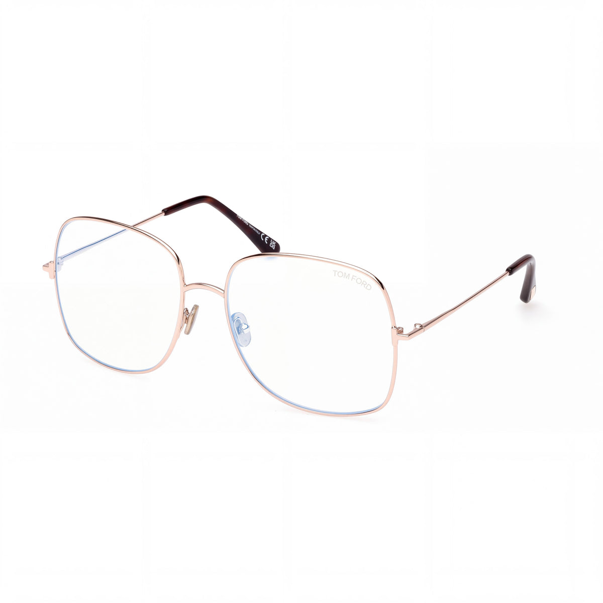 Tom Ford Ft6048-b Men’s Gold Frame Eyewear with Polycarbonate Lenses, Shiny Rose Gold, Size 59-17-140, Photo 1