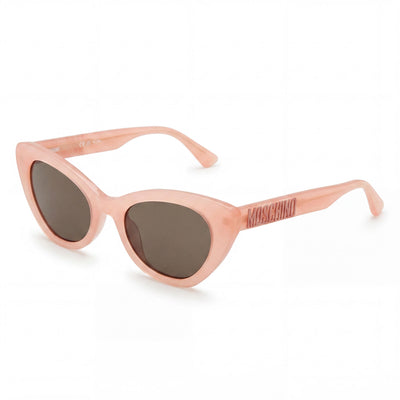 Moschino Casual Women's Orange Acetate Frame Grey Polycarbonate Lens UV Protection Sunglasses 51mm