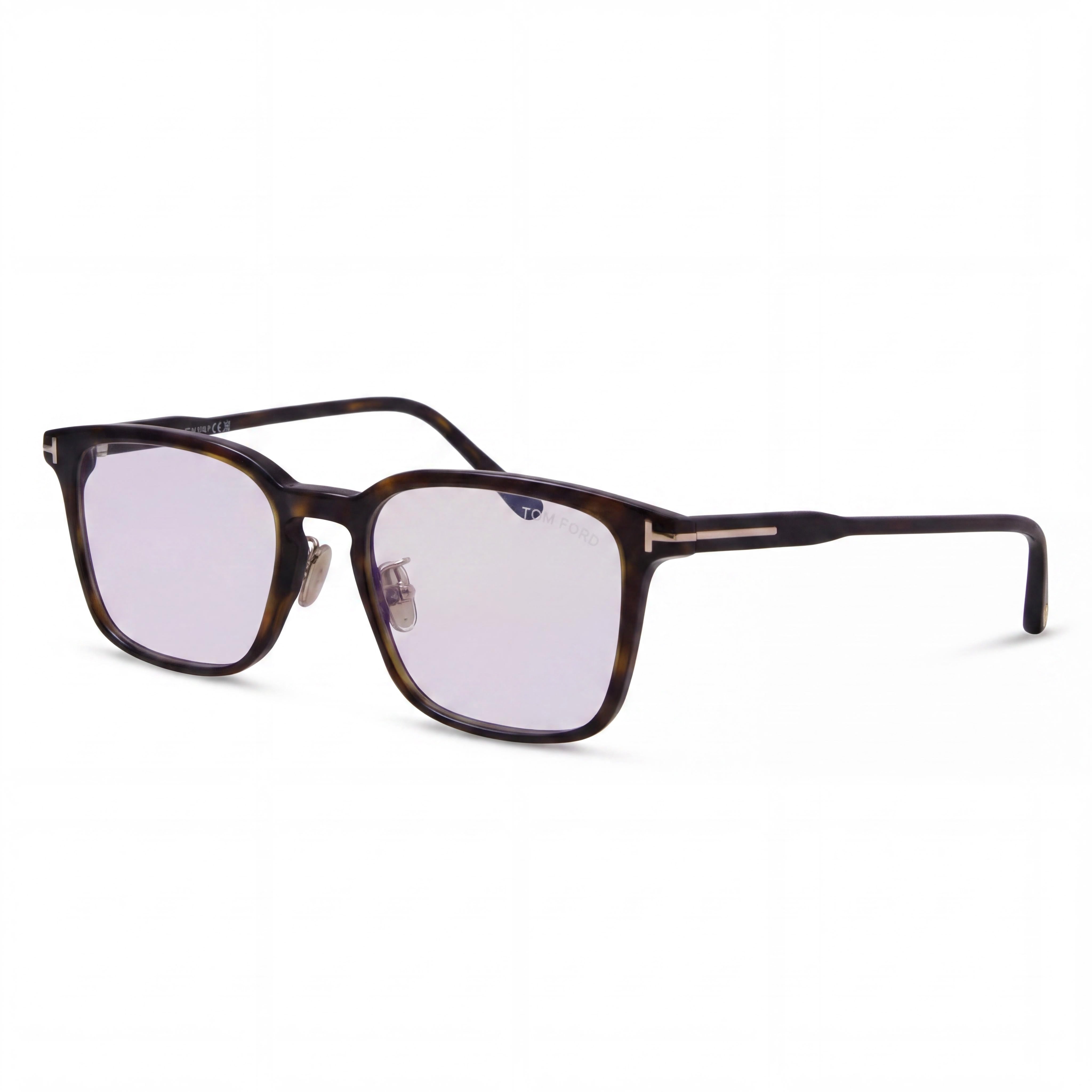 Gafas graduadas Tom Ford FT5928-D-B para hombre, color Habana Oscuro, filtro azul, de plástico, cuadradas, con lentes transparentes, 53 mm, Photo 1
