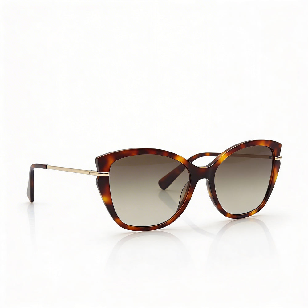 Gafas de sol Longchamp LO627S de mariposa para mujer, protección UV, plástico habana, lentes degradadas marrones, 57 mm