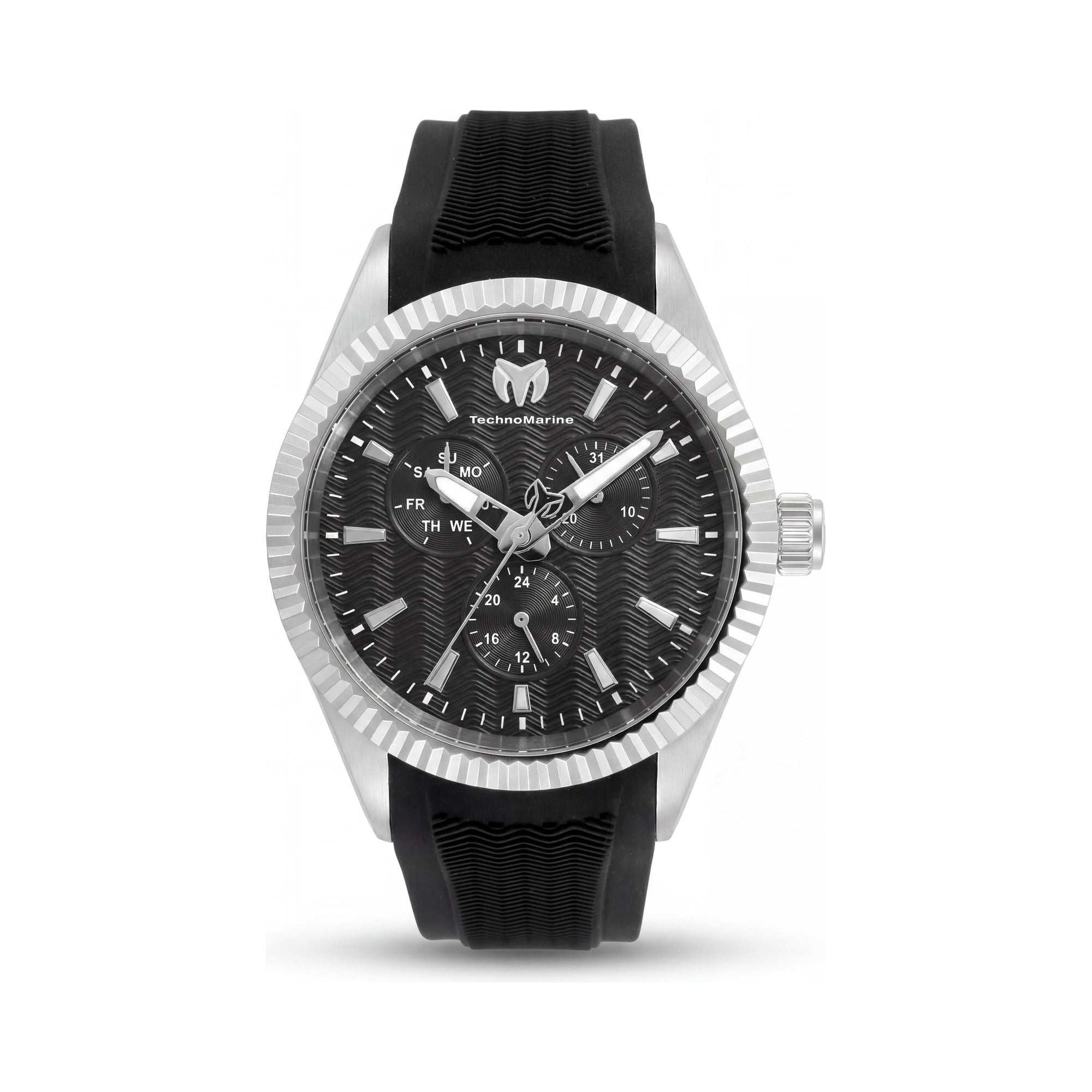 Technomarine Sea Watch TM-719022 Men's Black Silicone Stainless Steel Luminous Japanese Quartz 42mm Watch, Photo 1