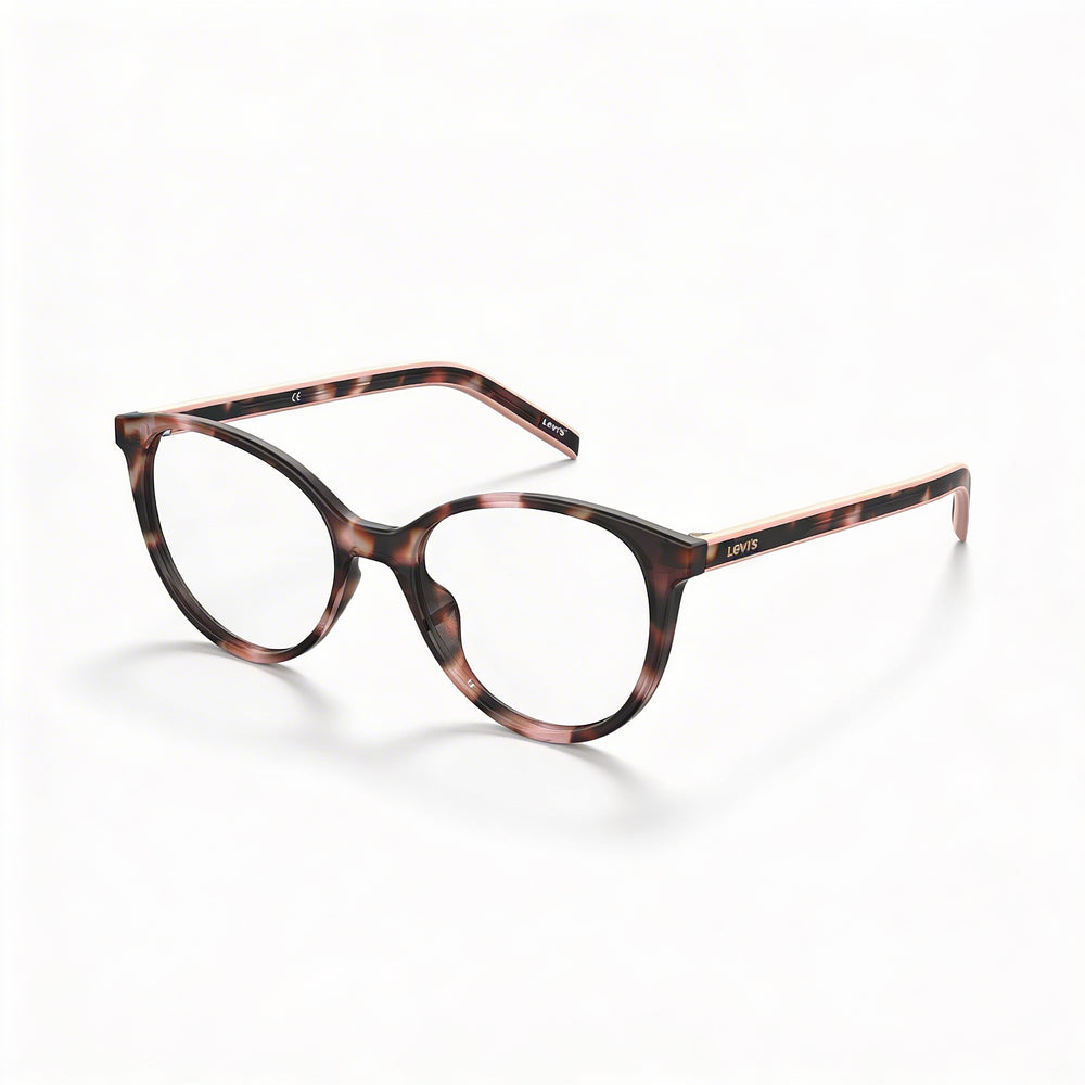 Levi's Lv 1031 Women's Pink Havana Plastic Optical Frames with Demo Lenses and Iconic Logo 51mm
