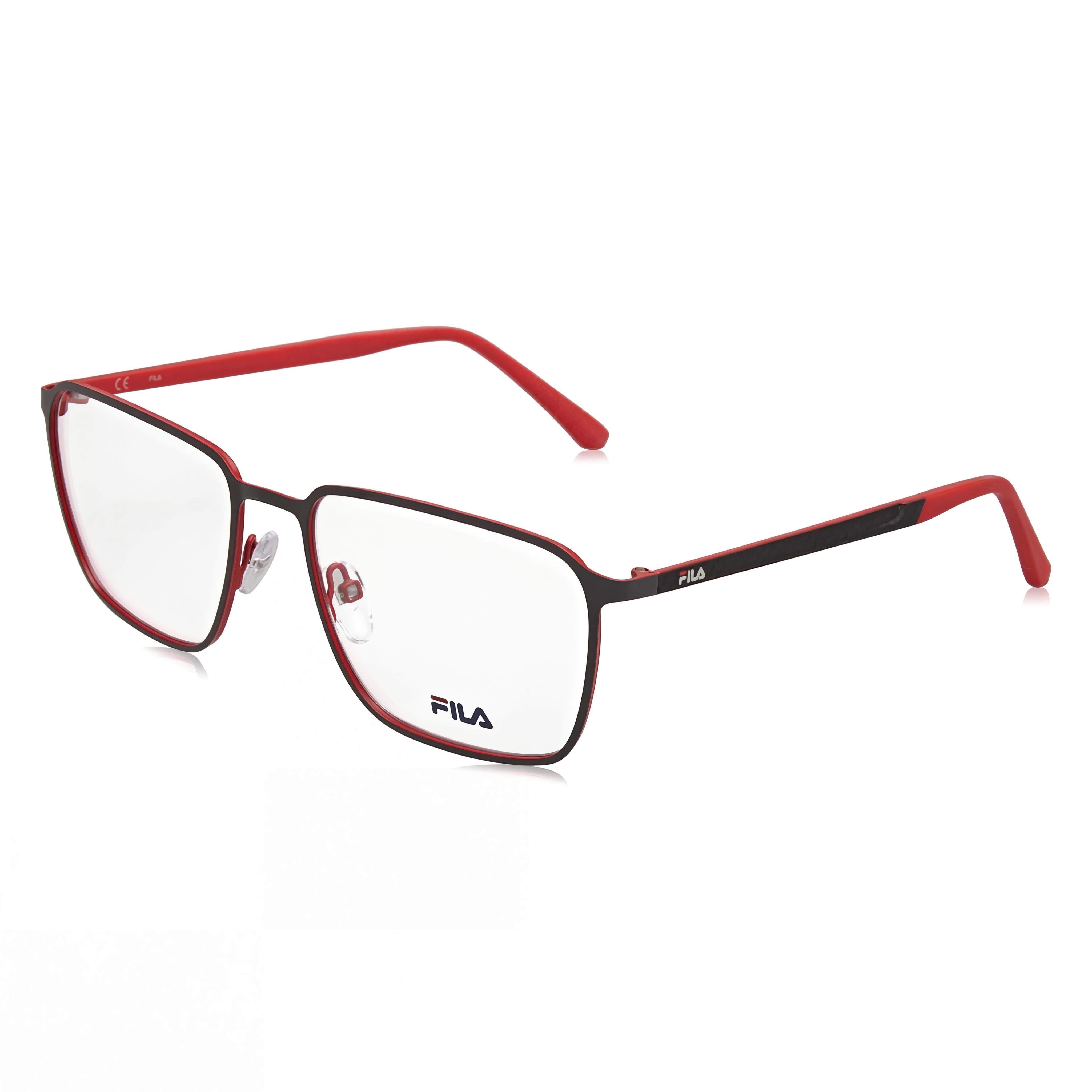 Gafas FILA Square Unisex de Acero Inoxidable Rojas con Partes de Color y Lentes de Policarbonato 56mm, Photo 1