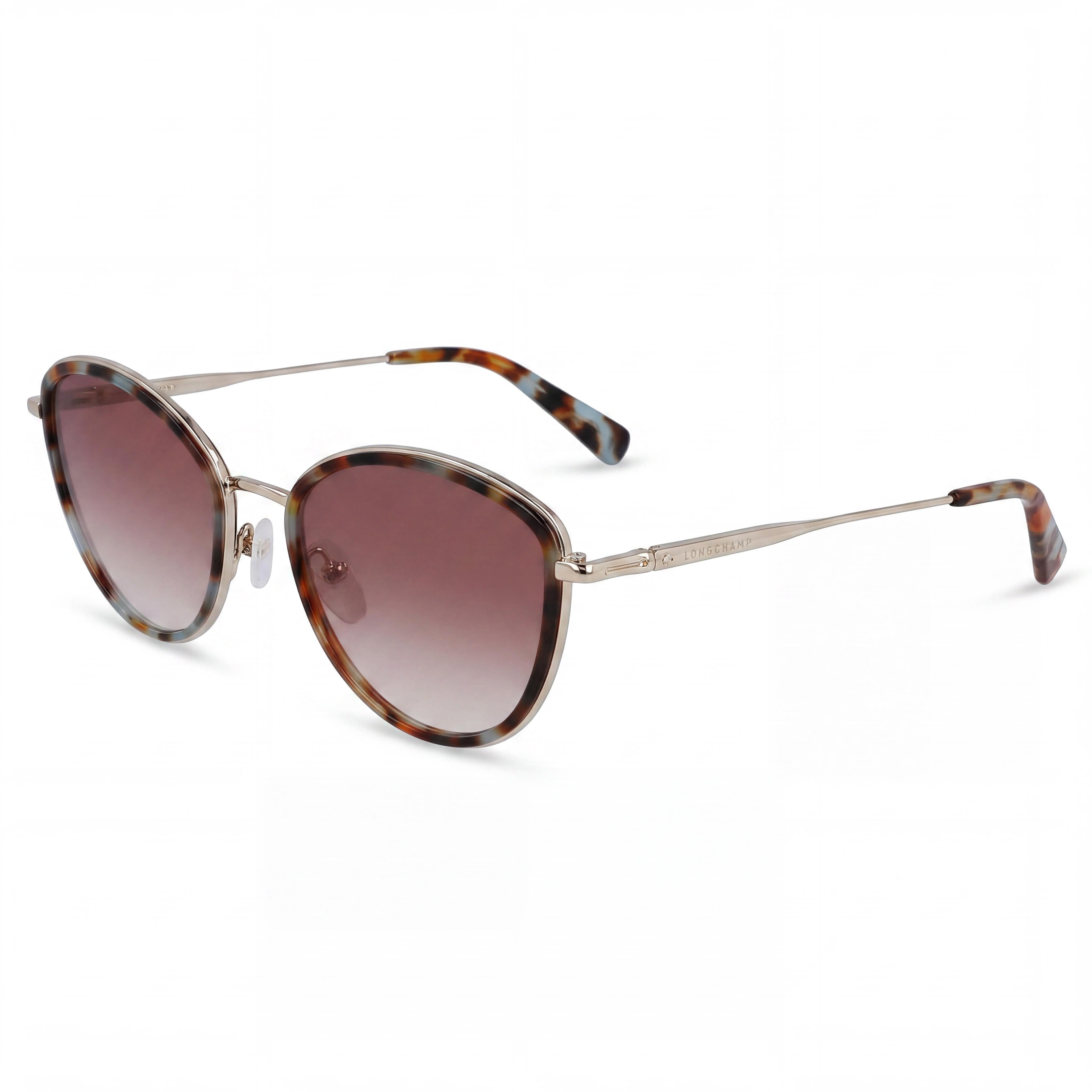 Gafas de sol Longchamp LO170S casuales de metal dorado, aguamarina, caramelo y habana para mujer de 54 mm, Photo 1