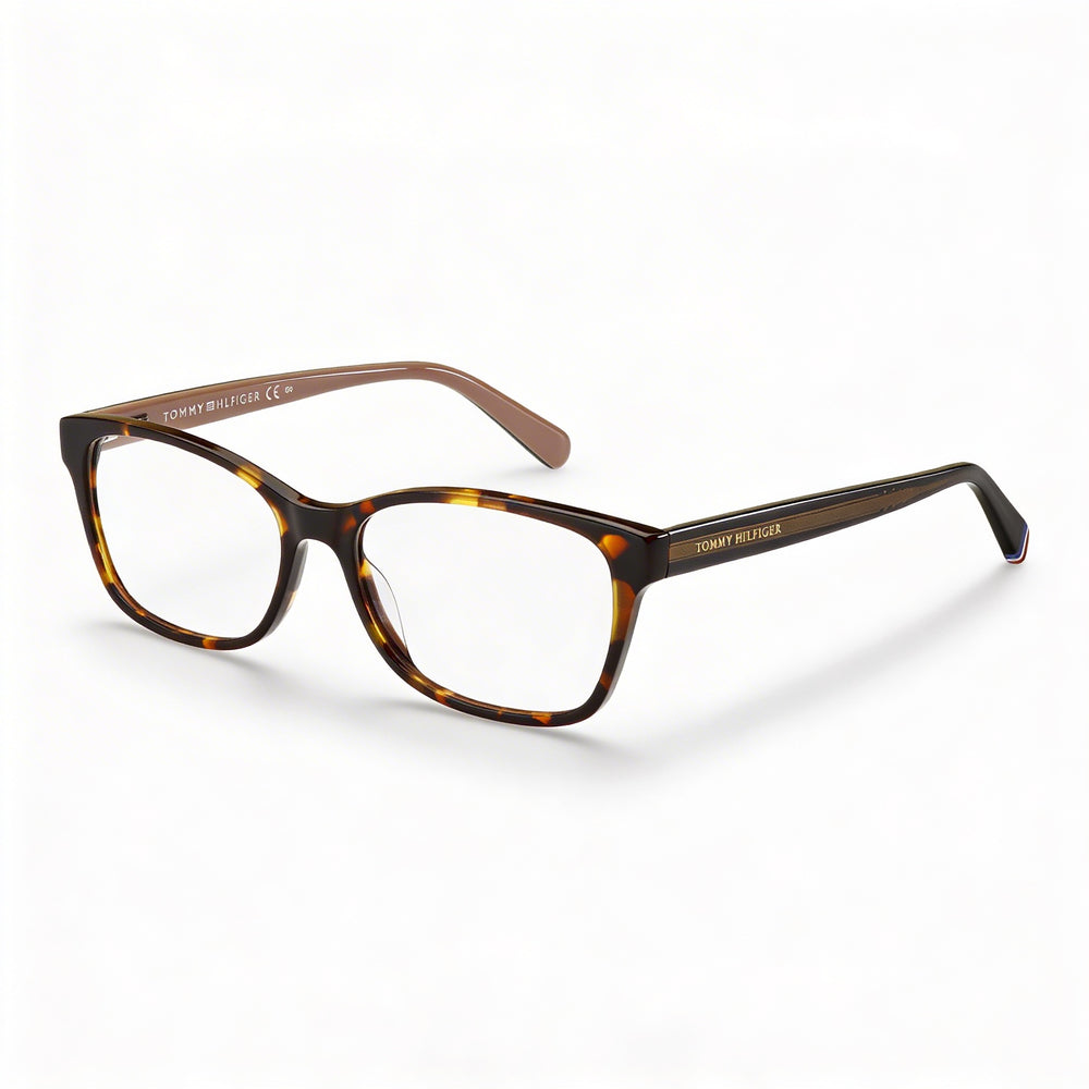 Gafas Tommy Hilfiger TH 2008 de Plástico Rectangulares/Cuadradas para Mujer, Havana 52-16-140