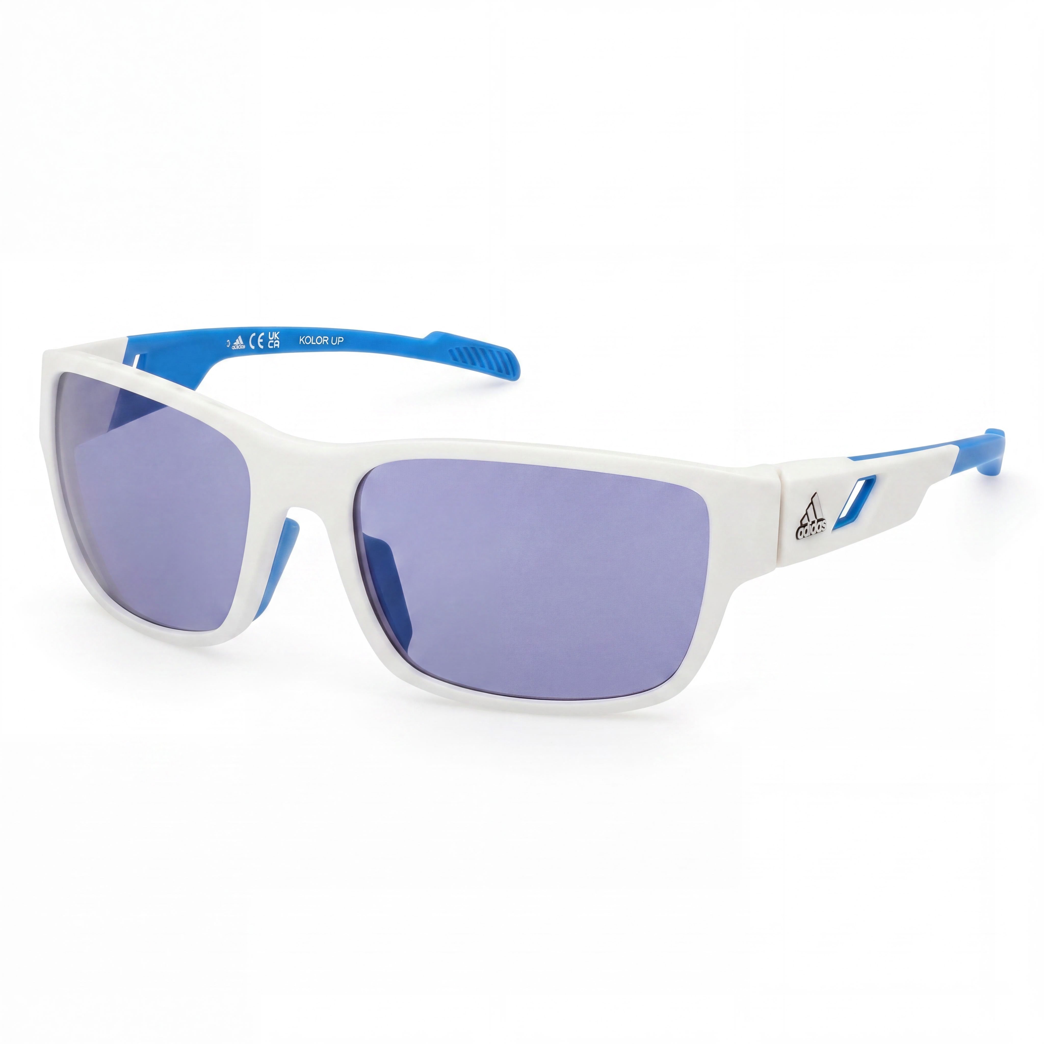 Gafas de sol Adidas Modern para hombre, blancas, con espejo azul, de policarbonato no polarizado, Photo 1