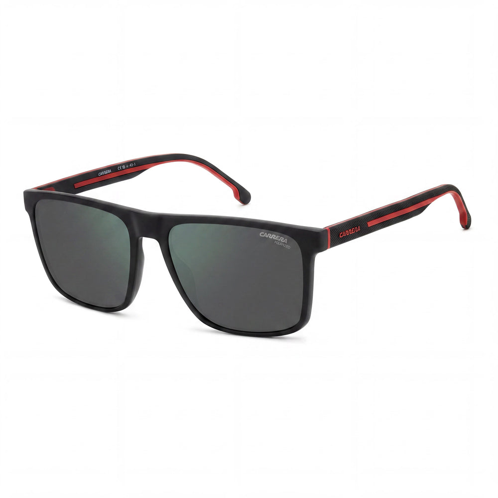 Carrera 8064/S Men's Rectangular Plastic Polarized Sunglasses Black Red Green Grey High Contrast 57mm