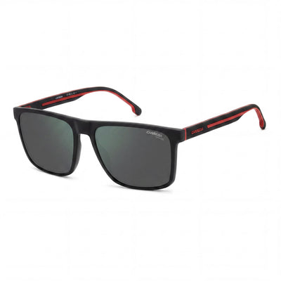 Carrera 8064/S Men's Rectangular Plastic Polarized Sunglasses Black Red Green Grey High Contrast 57mm