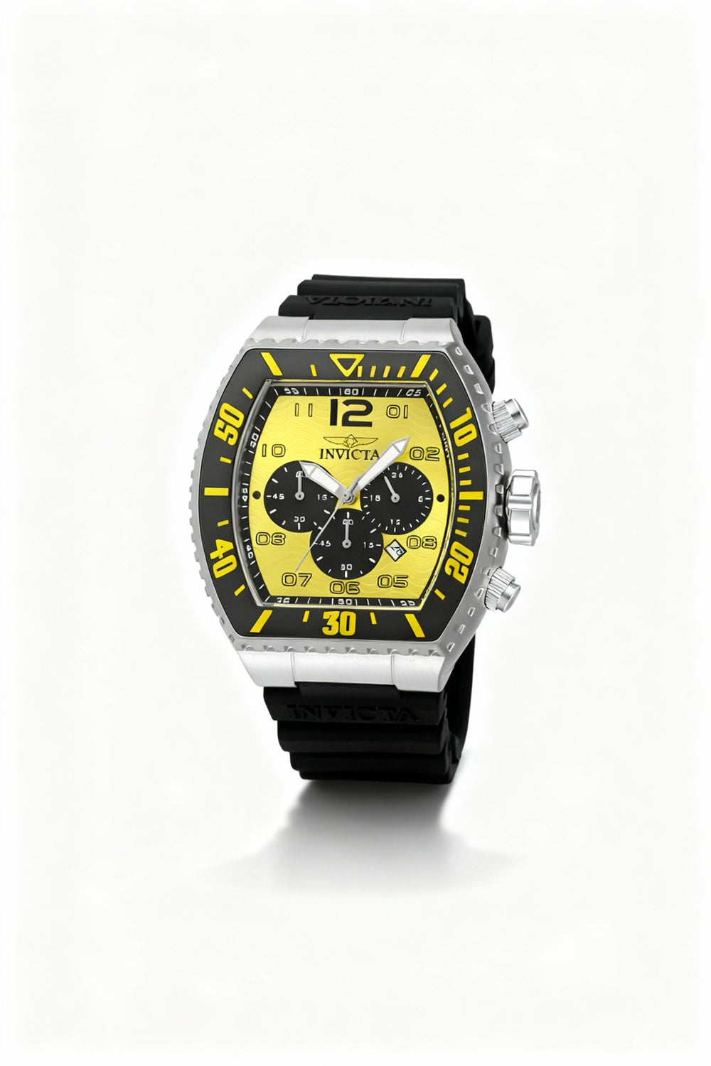 Invicta Pro Diver 47287 Unisex Chronograph Quartz Silver Stainless Steel 51mm Watch with Yellow Dial
