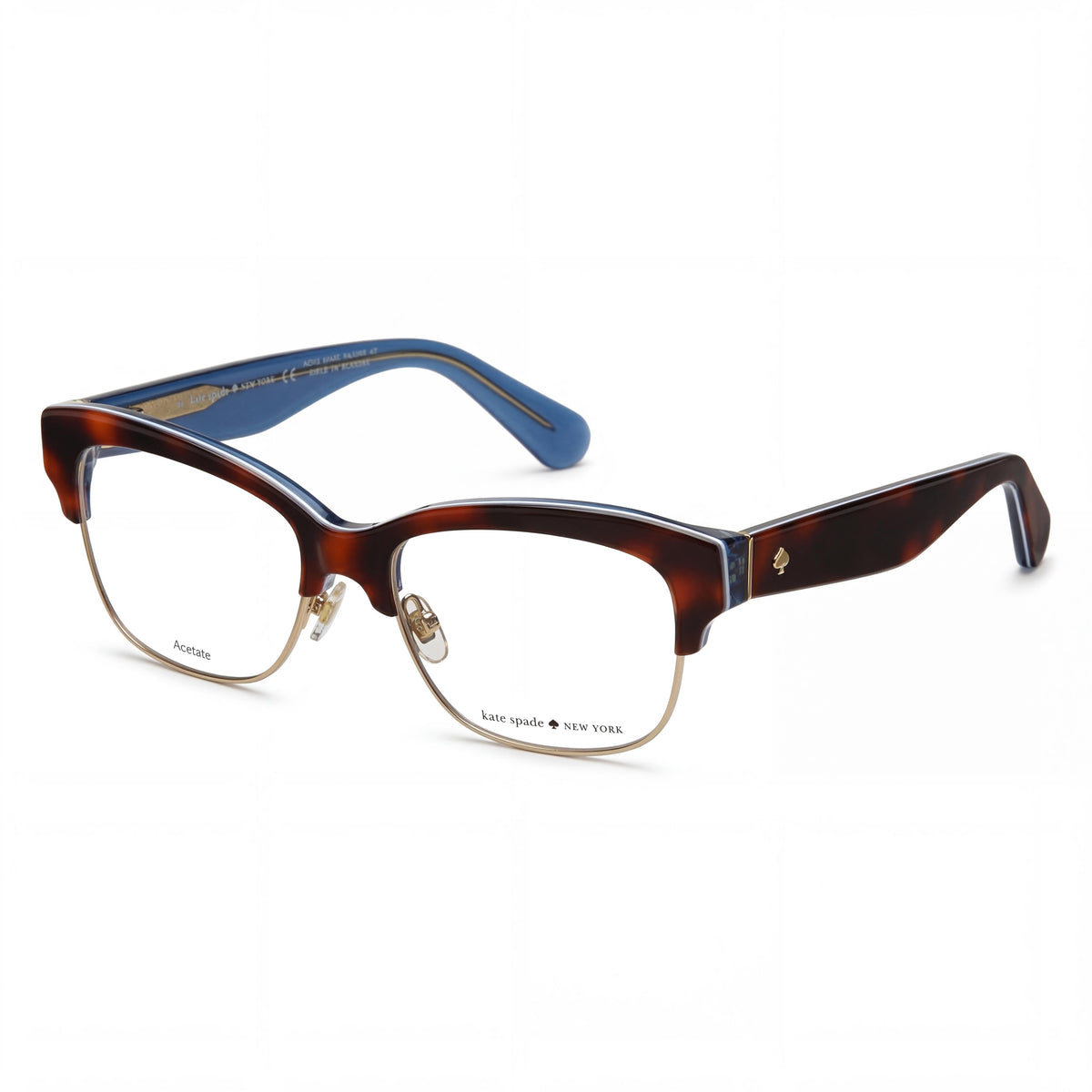 kate spade new york Shantal Gafas de Prescripción Plásticas Havana Blue Clear Lens para Mujer 52-17-135mm, Photo 1