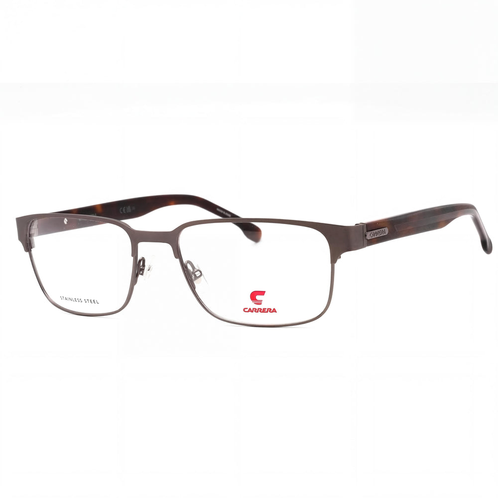 Carrera Carrera 8891 Gafas de hombre, montura de metal rutenio oscuro Habana, lentes transparentes, tamaño 56mm