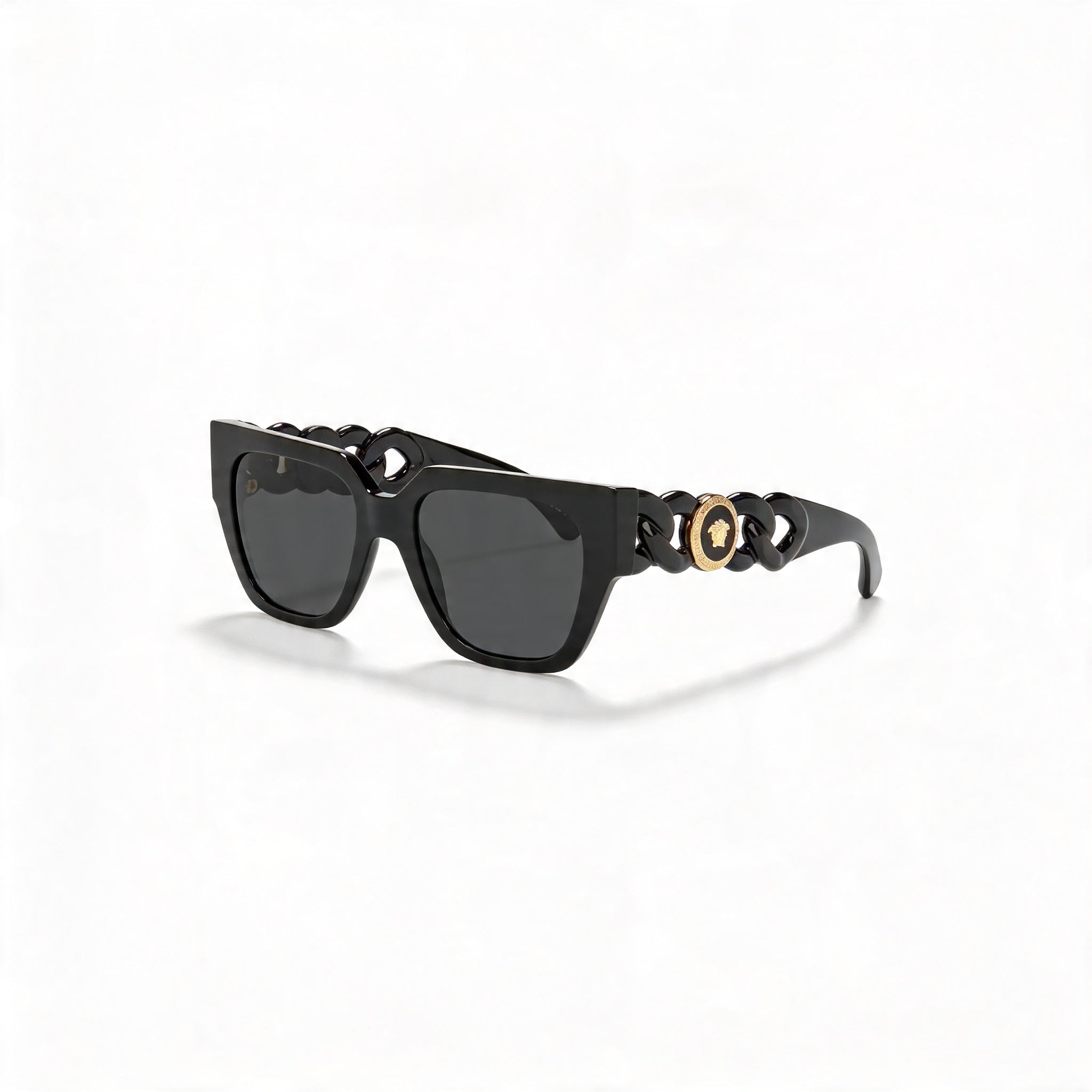 Versace VE4409 Unisex Black/Dark Grey Composite Sunglasses UV Protection Dark Grey Lenses 53mm, Photo 1