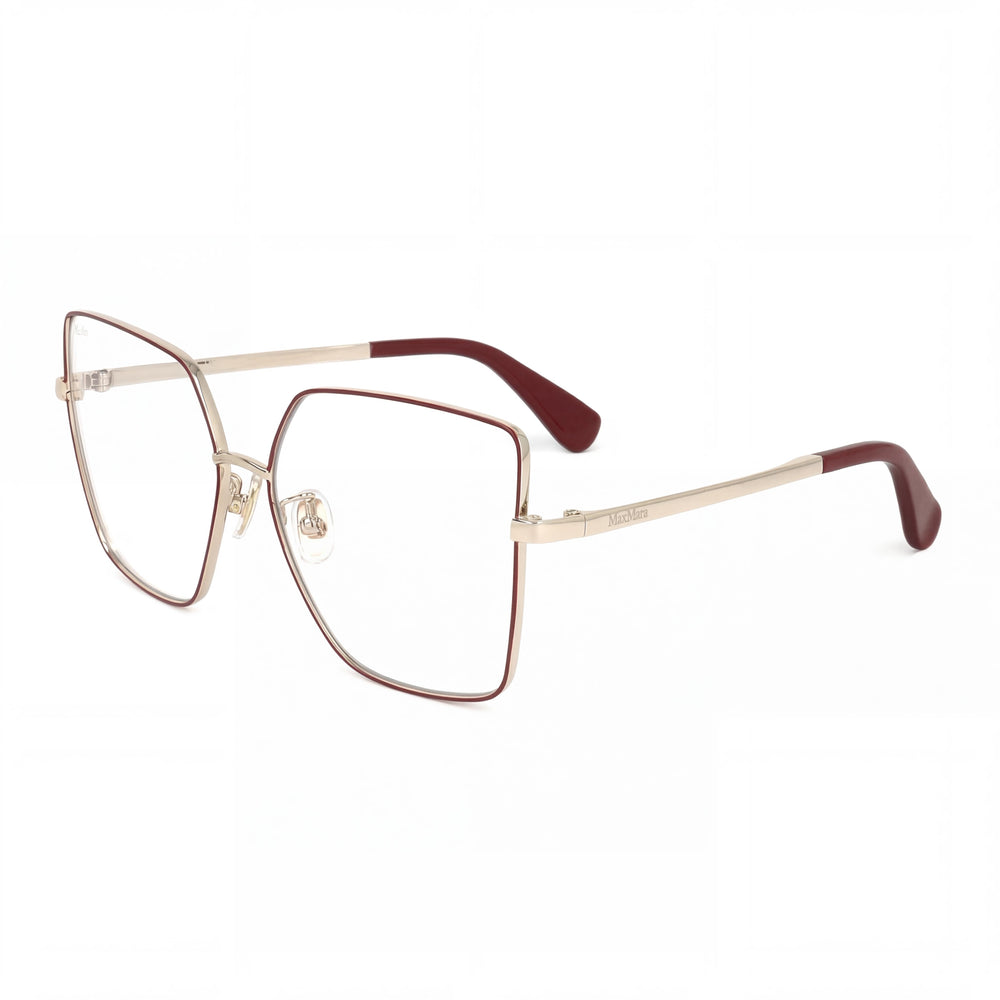 MaxMara Casual Women's Red Metal Frame Transparent Plastic Lens Sunglasses, Lens Width 60mm, Bridge Width 15mm, Temple Length 140mm