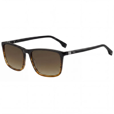 Hugo Boss INTERNATIONAL Men's Acetate Brown Horn UV Protected Non-Polarized Sunglasses 56-17-145