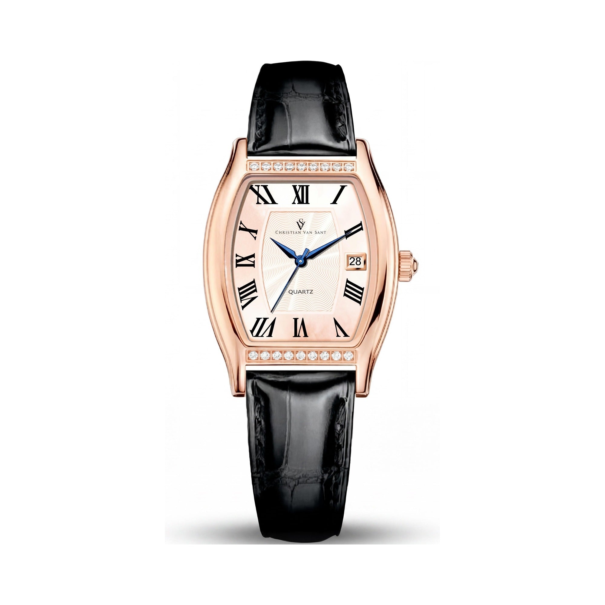 Christian Van Sant CV2445 Modern Women's Rose Gold Stainless Steel Leather Water Resistant Watch, Photo 1