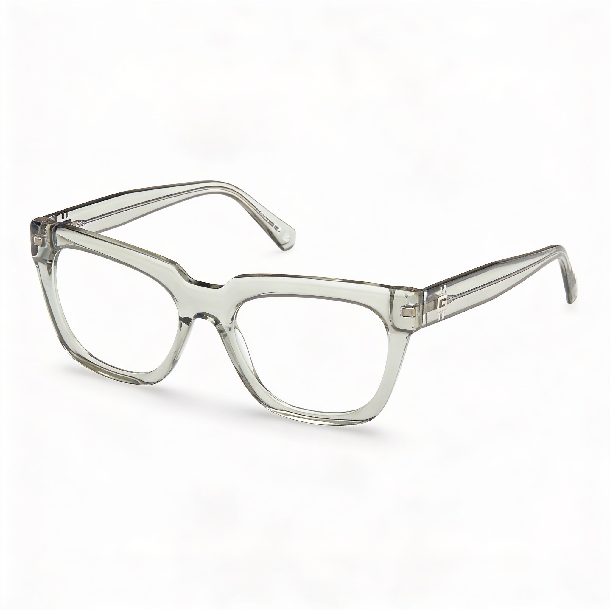 Gafas GUESS Gu50238 unisex con montura de plástico gris brillante y lentes de policarbonato transparente de 53 mm, Photo 1
