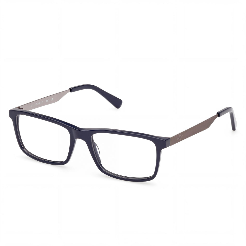 GANT Classic Men's Sunglasses with Shiny Blue Plastic Frame and Polycarbonate Lenses, 54mm Lens Width