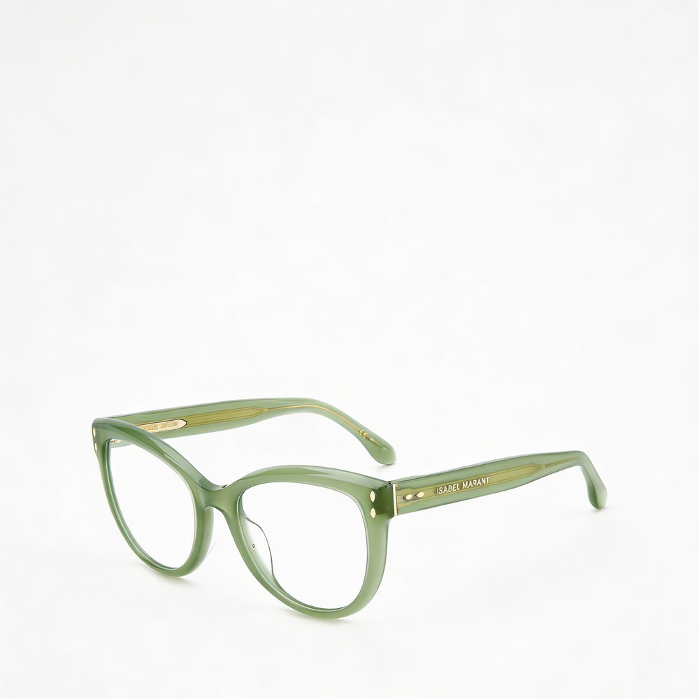 Gafas de sol de acetato modernas Isabel Marant para mujer, con montura verde y lentes verdes, ancho de lente de 53 mm